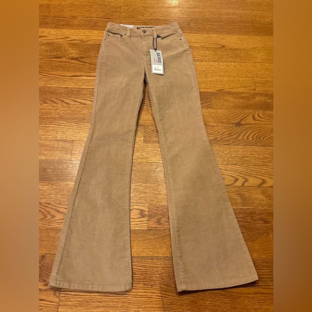 Blue Spice High Rise Tan Corduroy Flare Pants Size 1